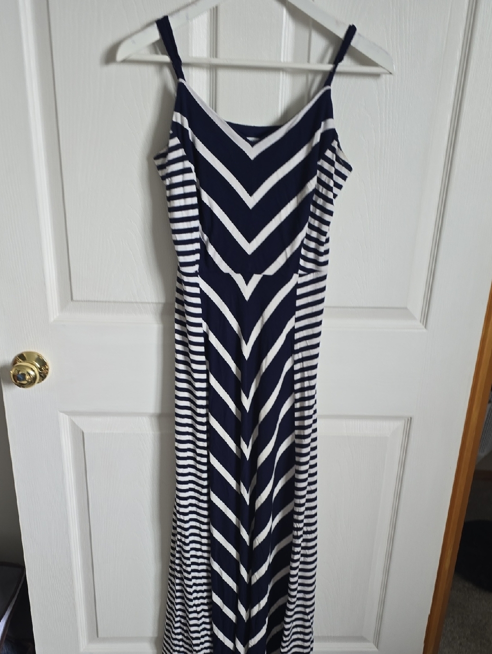 Ricki's Navy and White Chevron & Stripe Maxi Dress
